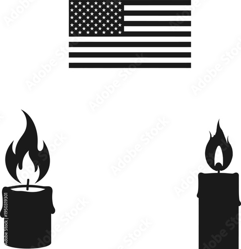 Memorial day tribute with patriotic symbols and fallen soldier memorials