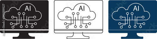 AI icons,Artificial intelligence Vector illustration 