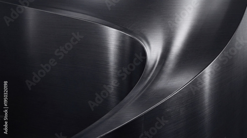 Foto Abstract dark metallic background 3D render featuring elegant, smooth curves and gleaming light reflections