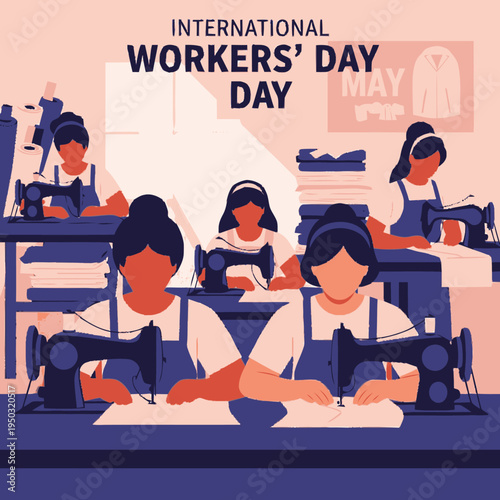 International Workers' Day celebration illustration.