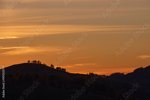 Sunset in the mountains.