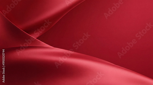 Bilde på lerret Elegant deep red silky fabric or liquid texture featuring gentle, flowing curves and soft highlights, creating a rich