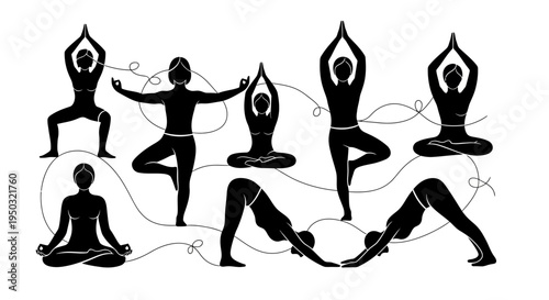 set of yoga poses