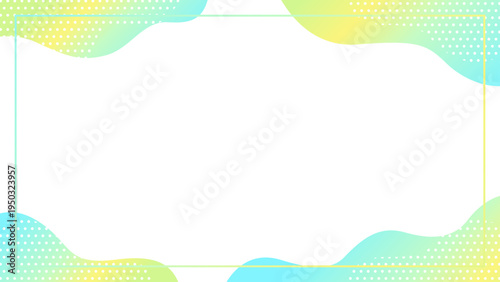 ネオンカラーとグラデーションの抽象的な幾何学模様のフレーム 16:9サイズ