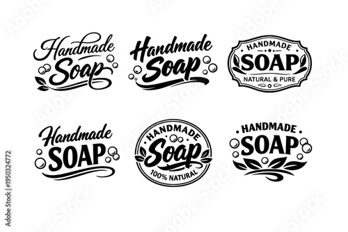 Handmade soap logos: natural and pure designs