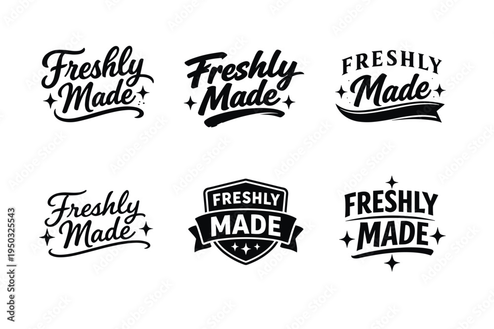 Obraz premium Freshly made logo variations: creative typography designs