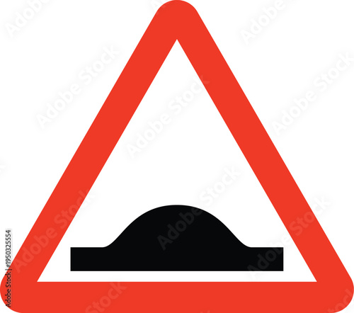 Speed Bumps Warning Red Road Sign Background Removed Icon Clipart