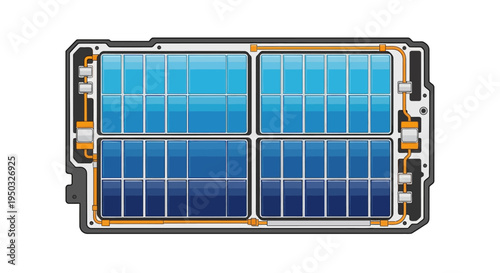 Electric Vehicle Battery Pack Cross-Section Diagram, Energy Storage System