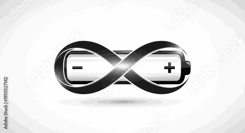 Infinity Battery Symbol: Endless Energy Concept, Sustainable Power, Rechargeable Power Source