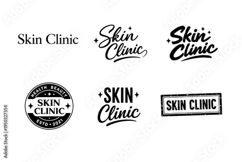 Various skin clinic logos collection with elegant and modern designs