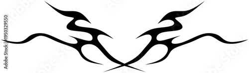 Neo tribal Element y2k gothic style tattoo Cyber sigilism spikes sparks, spiky y2k aesthetic vector set