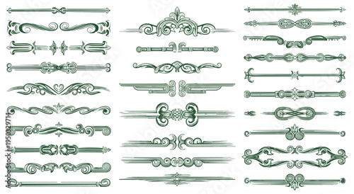 Decorative ornamental design elements collection