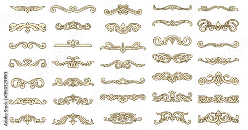 Ornamental decorative elements collection isolated