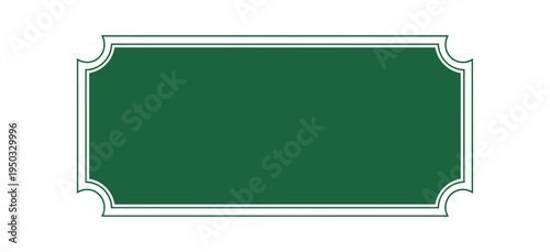 Green signboard with white frame isolated on black background