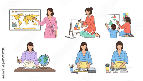 The Art of Education: A curated collection of scenes showcasing the art of teaching and learning, with a focus on creativity, exploration, and the nurturing of young minds. 