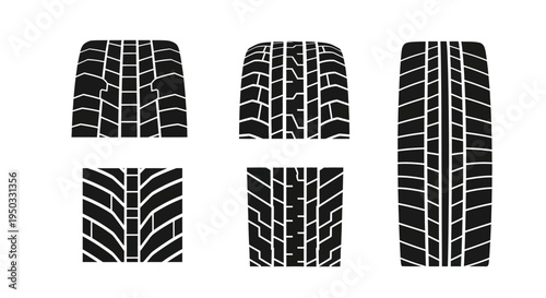 Tire Tread Patterns Collection: Diverse Designs for Vehicles
