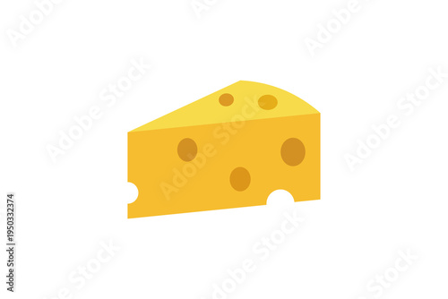 Cheese Slice Flat Icon Food Illustration