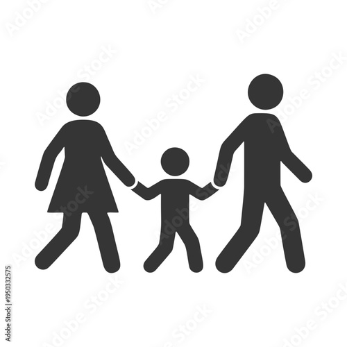 手をつなぐ家族のシルエットアイコン