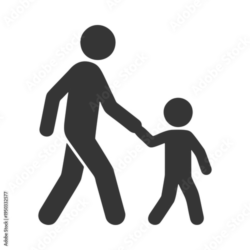 手をつなぐ親子のシルエットアイコン