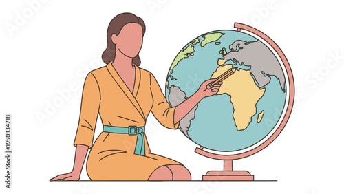 Guiding Hands: An educator pointing toward the world, fostering discovery and exploration. It's a journey of knowledge and insight.