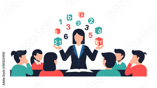 Knowledge in the Classroom: An empowering scene of a dedicated instructor leading a learning session with an attentive group of students.