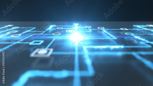 Abstract Digital Network Connections and Data Flow in a Futuristic Technology Background.