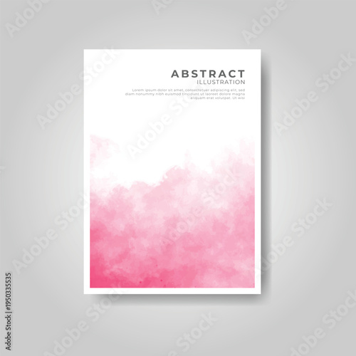 Abstract art piece with pink gradient and illegible text