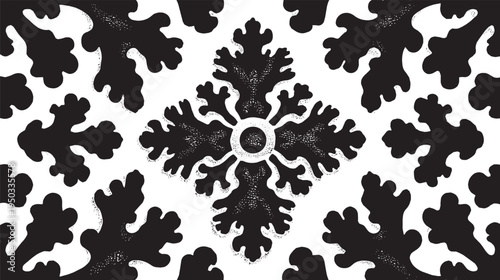 Symmetrical inkblot, seamless pattern vector illustration. Organic repetition of Rorschach test shapes, psychological art vector illustration.