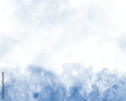 Abstract watercolor background with soft blue and white hues