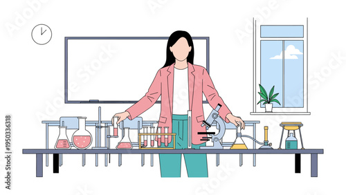 Scientist with Laboratory Equipment: A dedicated scientist stands poised at a lab bench surrounded by an array of equipment, ready to conduct experiments and unlock the secrets of science.
