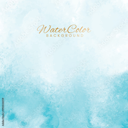 Watercolor landscape with soft focus and golden text