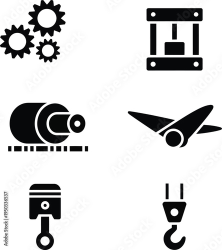 Black and white industrial black and white gear engine