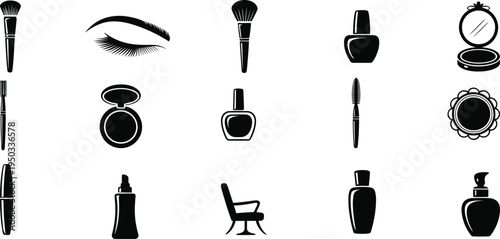 Black and white makeup and beauty products