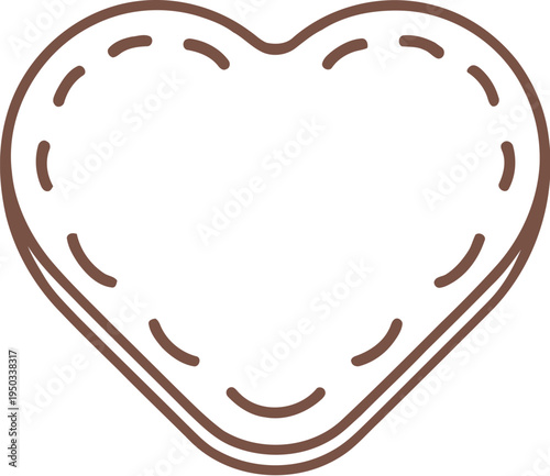 Elegant padded heart shape vector illustration, romantic love design