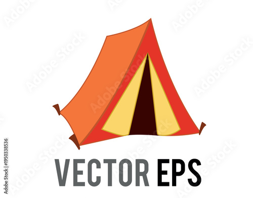 Brightly colored camping tent flat icon with a simple, modern design