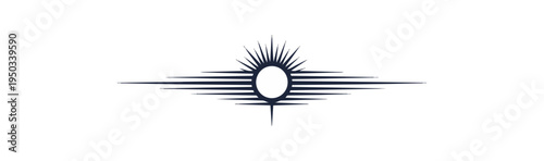 Abstract geometric orb with light effects on black background