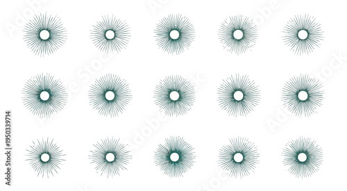 Abstract glowing light spheres array on black background