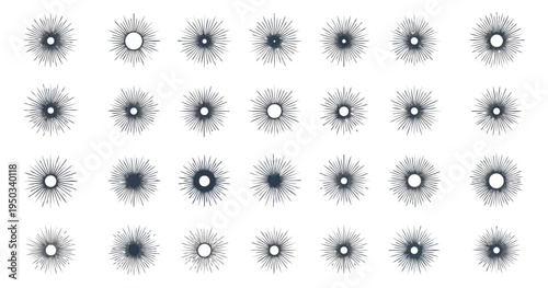 Abstract starburst patterns on a dark background