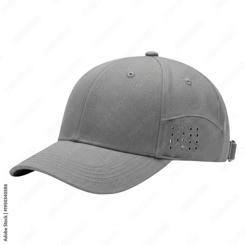Fototapeta premium Grey baseball cap isolated on transparent background