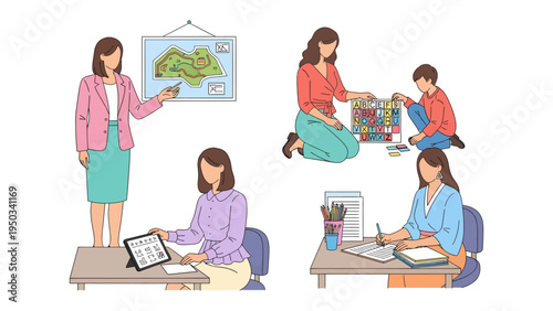 Multifaceted Perspectives: A glimpse into diverse everyday activities of woman engaging various roles. 