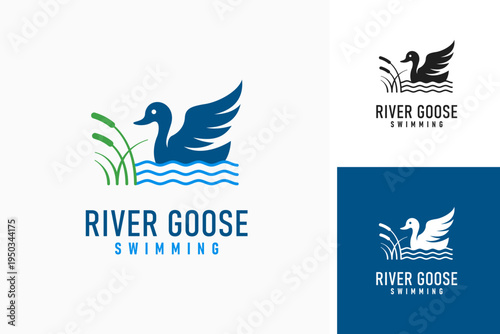 River goose logo symbol icon design