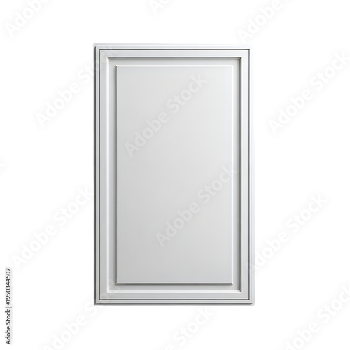 A classic rectangular wall panel featuring a clean white finish and elegant raised border molding