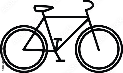bike or bicycle  cycling, sport, fitness, outdoor, hobby, exercise, wheels, frame vector line art icon for transport