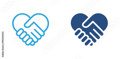 Handshake  icon set. Partnership and agreement icon, trust, cooperation and support concept. Vector illustration.
