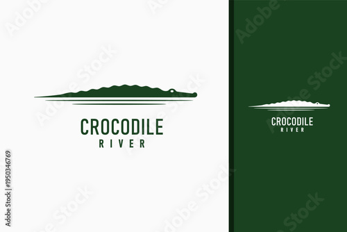 River crocodile logo symbol icon design
