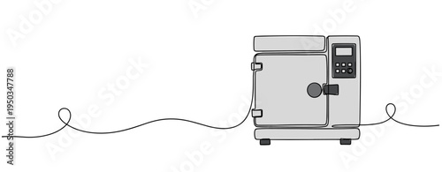 Laboratory sterilizer unit closed on white background. no editable strokes