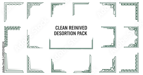 Decorative corner frames set design elements