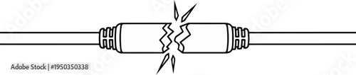 A line drawing shows a broken connection between two cable ends with sparks