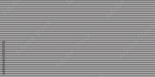 Acrylic satin corrugated glass texture light gray background. Blurred soft ribbed transparent striped door window overlay. Metal silver reeded polycarbonate sheet. Abstract vertical gradient pattern