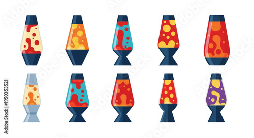 Collection of Retro Lava Lamps in Various Colors and Styles - Vintage Decor